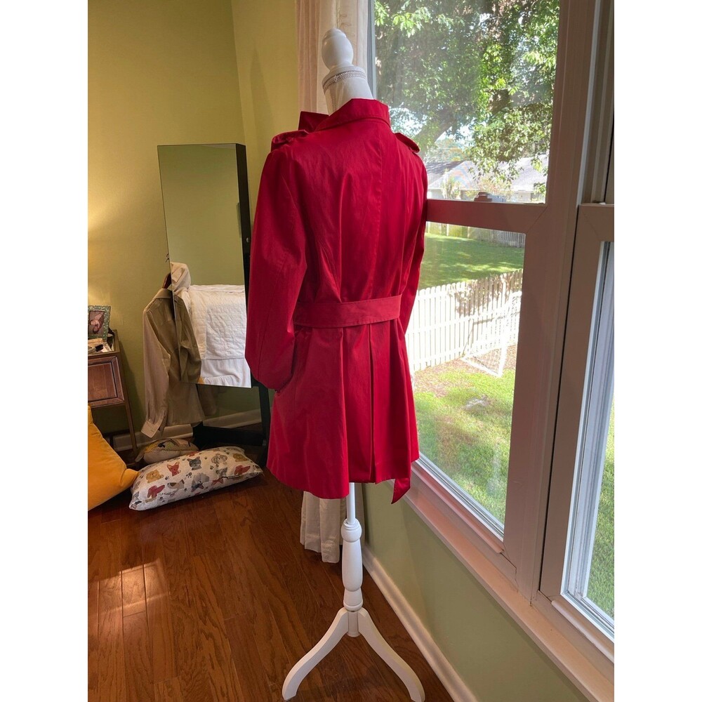 Covington Women’s Raincoat Size L Red Classic Trench Style BNW/Out Tags - Picture 3 of 11